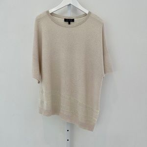 ST. JOHN NEUTRAL CASHMERE EMBELLISHED KNIT SIZE LARGE